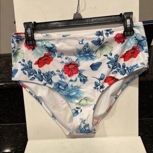 BEACHSISSI NWOT-Floral High-Waisted Swim Bottoms